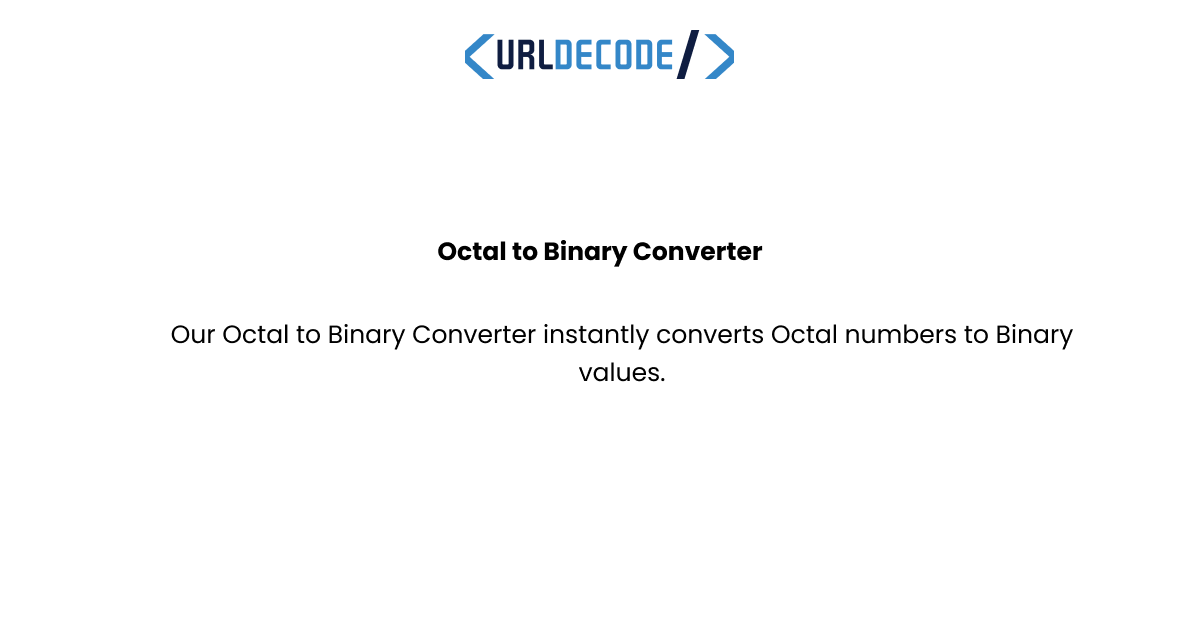 Octal to Binary Converter Online